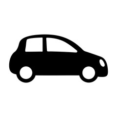 Simple Black Car Silhouette Illustration, Design for Transportation and Vehicle Concepts
