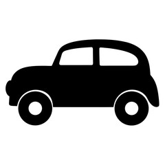 Simple silhouette of a classic small car perfect for logo or icon design