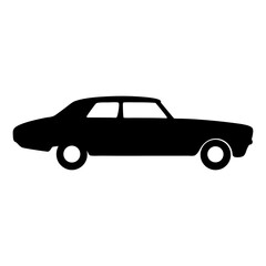 Silhouette of a classic American muscle car, likely from the late 1960s