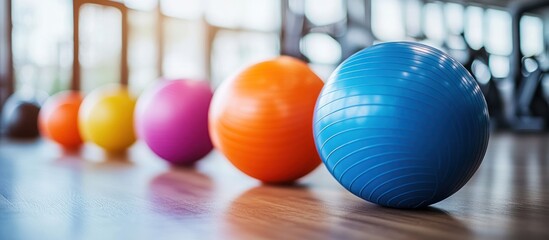 Naklejka premium Exercise Balls Colorful Row