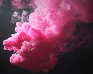 Fototapeta premium Abstract Pink Ink Cloud in Dark Water