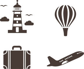 Vector travel and tourism icon design template