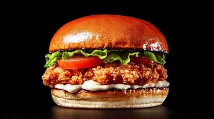 Juicy Crispy Chicken Burger, Gourmet Fast Food