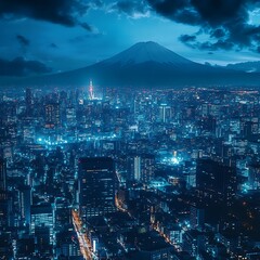 Glowing Lights Of City Meet Mountain Shadows High Resolution Picture