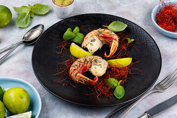 Preparing lobster tails.