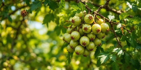 Obraz premium Gooseberry Bush Detail Close-up