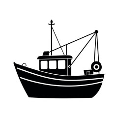 fishing boat vector silhouette