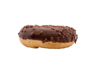 Donut au chocolat vue de coté au format PNG pour incrustation