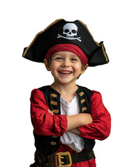 Young child dressed as a pirate, smiling confidently (1)