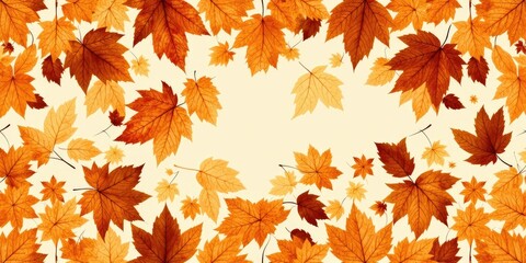 Obraz premium Autumn Leaves Repeating Pattern Design