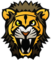 lion tete animal sauvage dessin