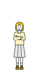 全身のポーズ_シンプルな私服の女の子11