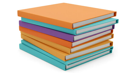 Stack of Colorful Hardcover Notebooks, Pastel Hues, Studio Shot