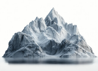 High-Detail Iceberg Isolated on Pure White Background Representing Climate and Environmental Concepts