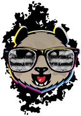 panda tete design fantaisie lunette de soleil creation