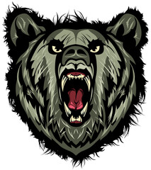 ours tete gueule feroce grizzly