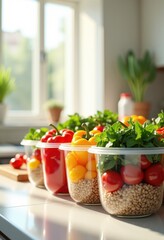 colorful meal prep containers bright fresh ingredients healthy eating organization kitchen culinary crafting, rainbow, lgbtq, lgbt, pride, love, equality