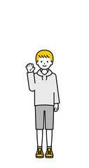 全身のポーズ_シンプルな私服の男の子02