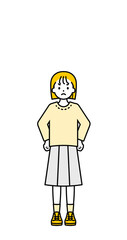 全身のポーズ_シンプルな私服の女の子15