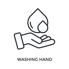 Washing Hand Icon Outline Style. Vector Illustration For Graphic Design