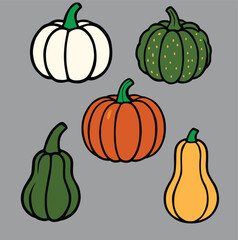 set of pumpkin icons