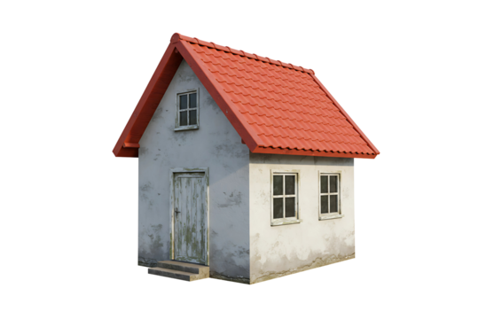 3d house isolated on transparent background 