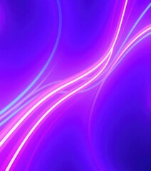 Naklejka premium Abstract purple and blue neon lights blink rhythmically in a seamless loop animation, shine, glow, vj