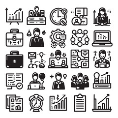 vector collection of office work icon clipart in editable line style
