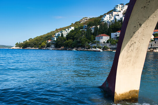 ubrovnik, Croatia, 26. August 2021., beach Lapad, luxury hotels and apartments, beautiful Adriatic sea,
