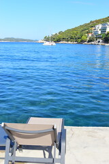 ubrovnik, Croatia, 26. August 2021., beach Lapad, luxury hotels and apartments, beautiful Adriatic sea,