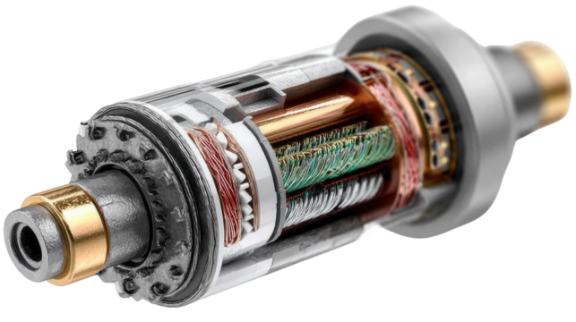 Technological marvel: A cutaway view reveals the intricate components of a cutting-edge technological device, highlighting its sophisticated engineering and innovation.