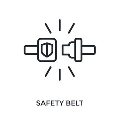 Safety Belt Icon Outline Style. Vector Illustration For Graphic Design