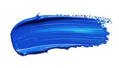 Fototapeta premium Hand painted blue stroke of paint isolated on transparent background