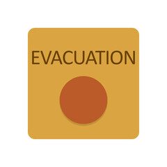 Emergency Evacuation Alert Sign in Yellow Square With Push Button Design