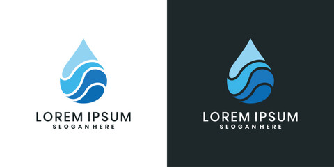 Water drop logo design template