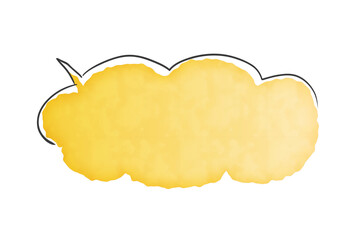 黄色のシンプルな水彩風の吹き出し