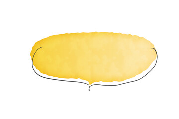 黄色のシンプルな水彩風の吹き出し