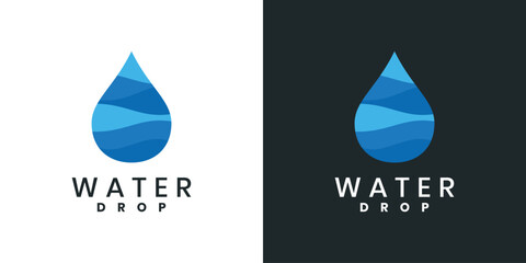 Abstract water drop logo design template