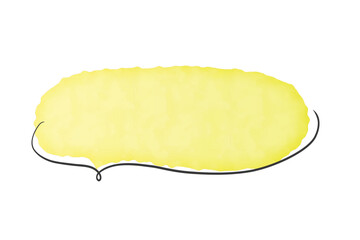 黄色のシンプルな水彩風の吹き出し