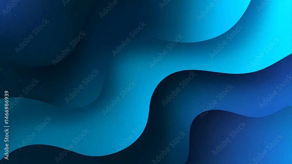 Aufkleber Flowing blue gradient with an abstract wave pattern