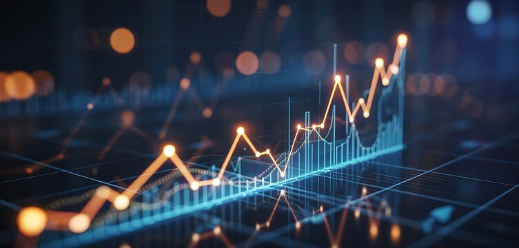 abstract backdrop with stock market growthdown,  symbolizes modern finance. generative ai