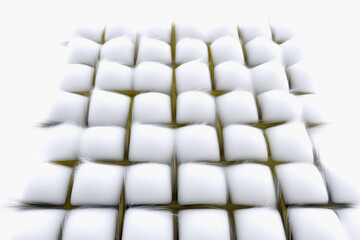 Fototapeta premium A stack of white cubes arranged neatly in a modern grunge texture pattern illustration with high quality