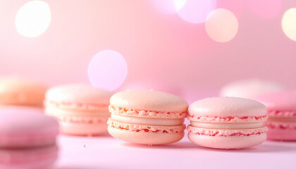 Obraz premium Delicious macarons display bakery food photography soft focus culinary delight