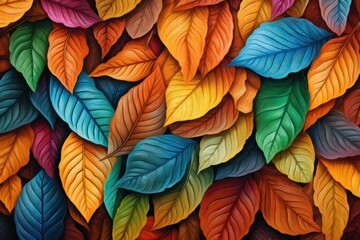 Vibrant autumn leaves a colorful explosion of nature s artistry Rich saturated hues detailed