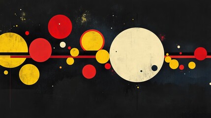 Obraz premium Abstract cosmic landscape with circular forms.
