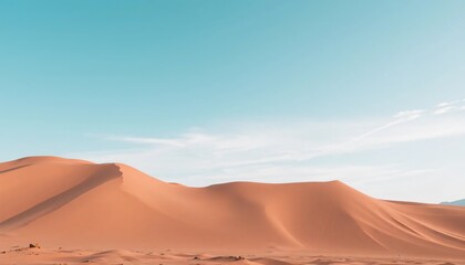 Serene Dunes Under a Clear Blue Sky in a Scenic Desert Landscape