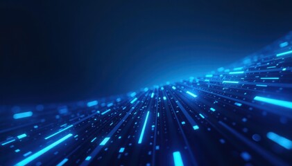 Obraz premium Sleek blue illuminated tech lines, abstract backdrop, graphic, neon