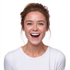 Young Woman Smiling Joyfully