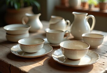 elegant handmade ceramic dinnerware set unique design artisan craftsmanship handmade tableware dining essentials, kitchen, plate, bowl, cup, mug, glaze, color