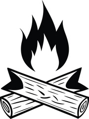 Camp Fire Line Icon